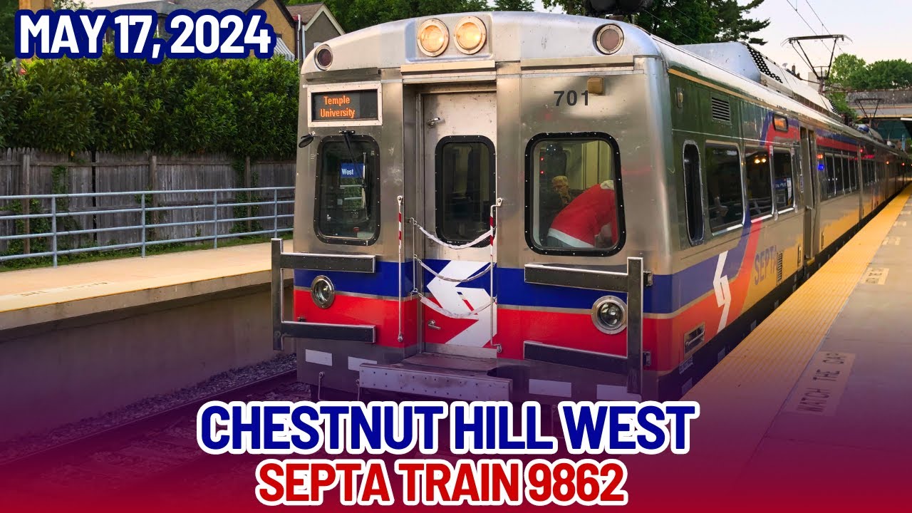 SEPTA Train 9862 Departs Chestnut Hill West Silverliner Vs May 17