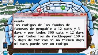 club penguin vendo los codigos de los fondos de famosos de pengable