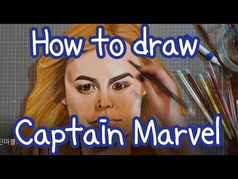 [ Captain Marvel] how to draw Captain Marvel 세상에이런일이 - YouTube