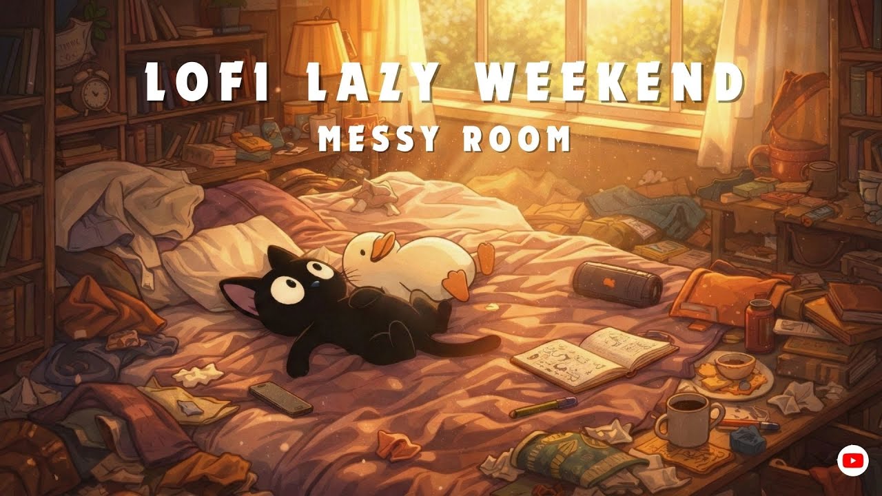 LOFI LAZY WEEKEND MESSY ROOM 🛏️☁️ Chill Beats for Do Nothing Days & Comfortable Chaos