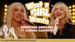 Voice Teacher Reacts to Christina Aguilera ft. Sabrina Carpenter - What a Girl Wants