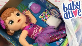NEW Baby Alive SHIMMER N SPLASH MERMAID Red Haired Doll Unboxing