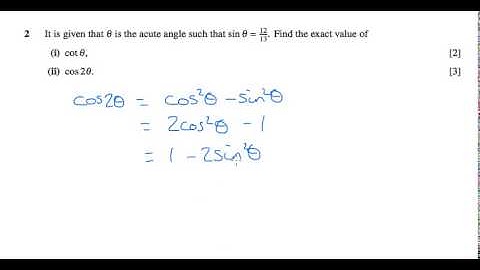 C3 2007 January q2ii - A2 Maths - Trigonometry