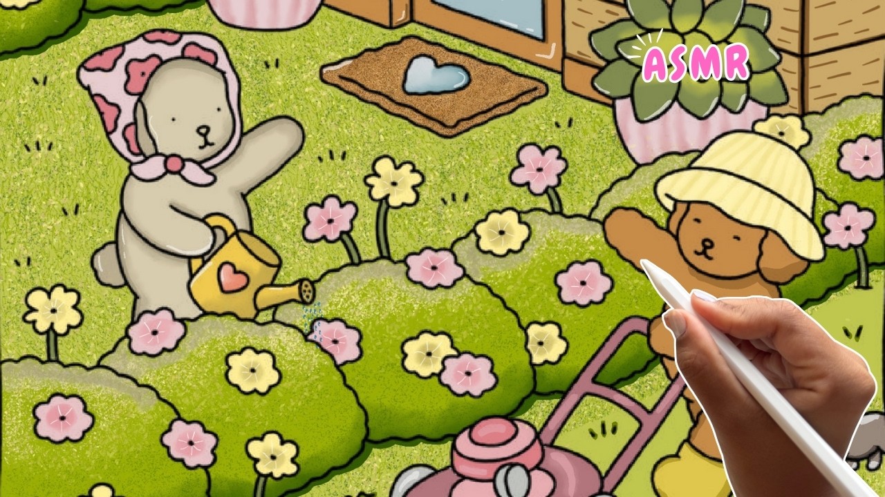 🌼Colorindo no iPad | Bobbie Goods | Tema Jardim fofo  cozy🌸