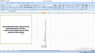 Menjumlah nilai di microsoft excel 2007 ...