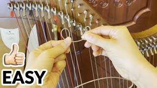 How to replace broken harp string | Easy