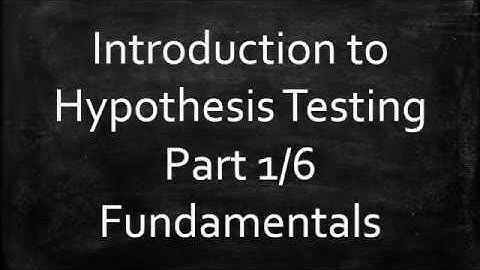 Introduction to Hypothesis Testing: Fundamentals