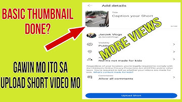 Paano maglagay ng thumbnail sa shorts video