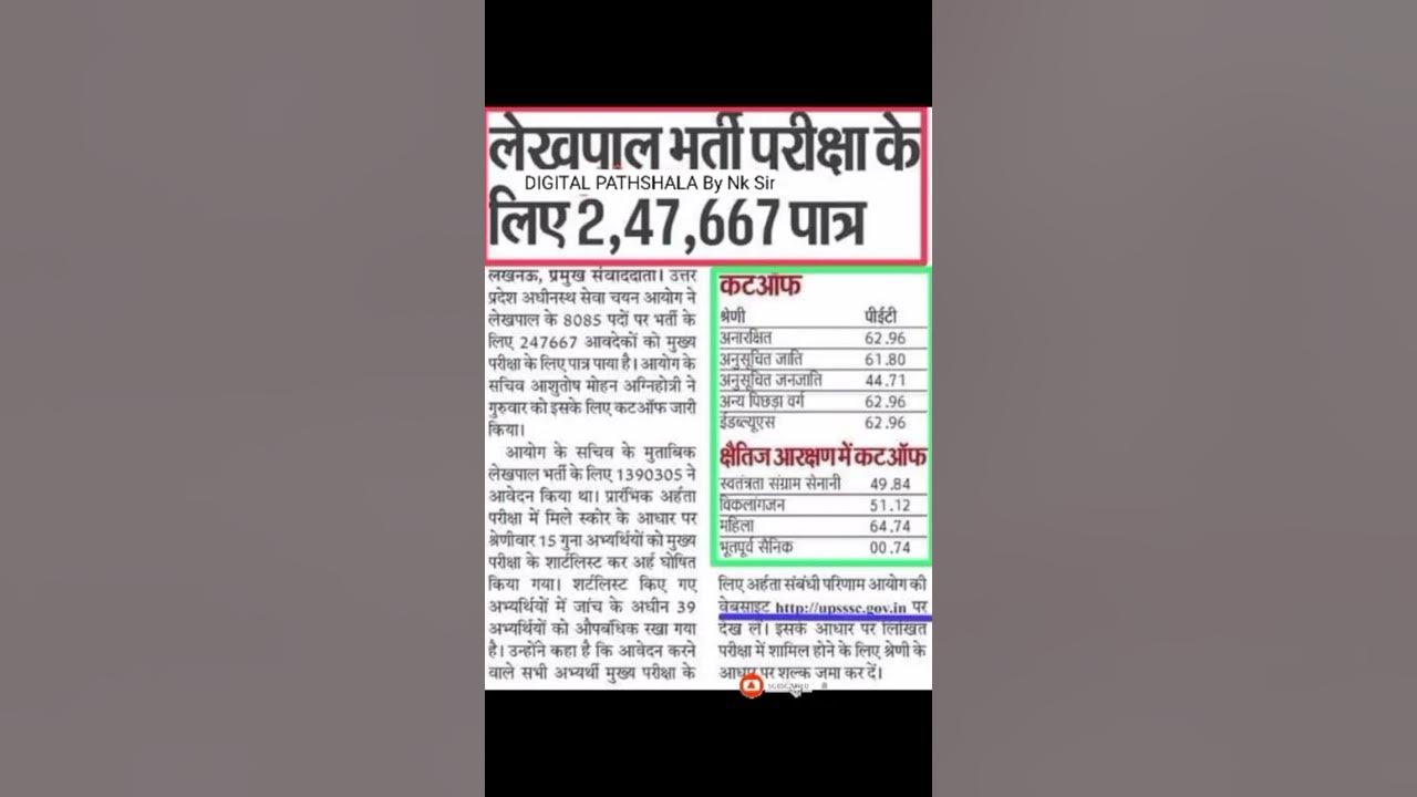लेखपाल कटऑफ जारी 💐| PET Cutoff For UP Lekhpal | PET Percentile For Lekhpal | UP Lekhpal Cutoff 2022