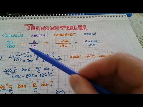 Sıcaklık birimleri çevirmesi /Termometreler / Celsius , reomür,  fahrenheit,  kelvin / derece kelvin