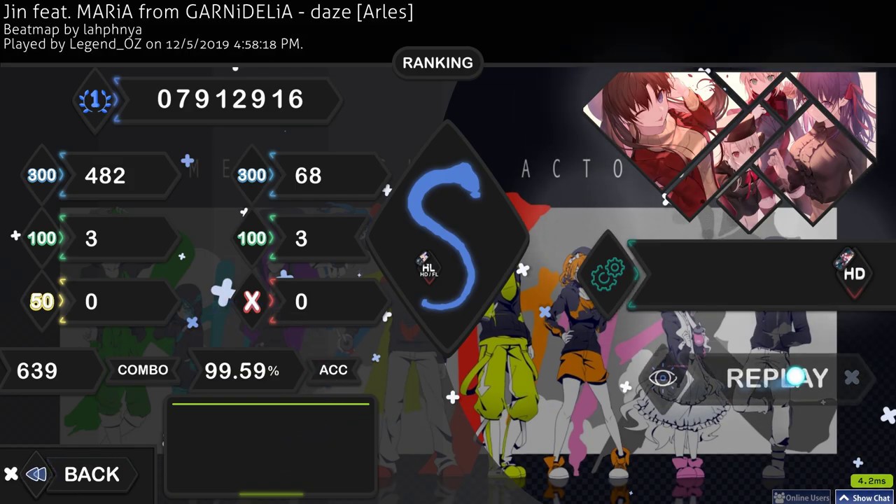 7* Jin feat. MARiA from GARNiDELiA - daze [Arles] +HD 99.59% FC