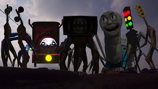 TEAM Siren Head VS Cursed Thomas VS Megahorn VS Choo-Choo Charles VS TEAM Traffic Light Head