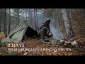 2 DAYS Solo Overnight in Rainstorm - Polish Army Lavvu Poncho Shelter