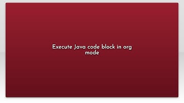 Execute Java code block in org mode