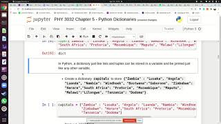 UNZA PHY 3032 Chapter 5   Python Dictionaries April 19 2021