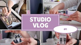  Studio Vlog #1  Designing Cats, Making Earrings, Packing Orders