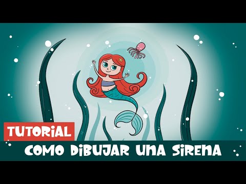 Como dibujar una Sirenita fácil | Tutorial de dibujo de Sirena paso a paso | Dibujo de Sirena niña