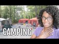 Our first family Camping trip and Setup 😳  Tour our tents, camping kitchen, Bathroom and more!