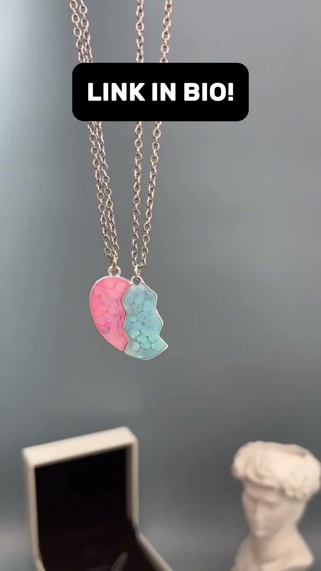 Product Link in Bio ( # 2099 ) @MaviGadgets ▶️ Magnetic Peach Broken Heart Necklace