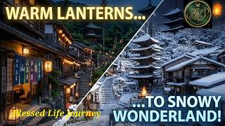 A Magical Japanese Village at NightFrom Warm Lanterns to a Snowy Winter Wonderland.
