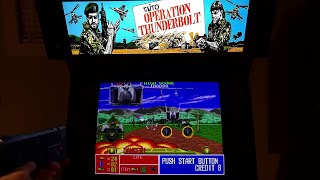 Operation Thunderbolt Arcade Cabinet MAME Playthrough w/ AimTrak Gun & Hypermarquee