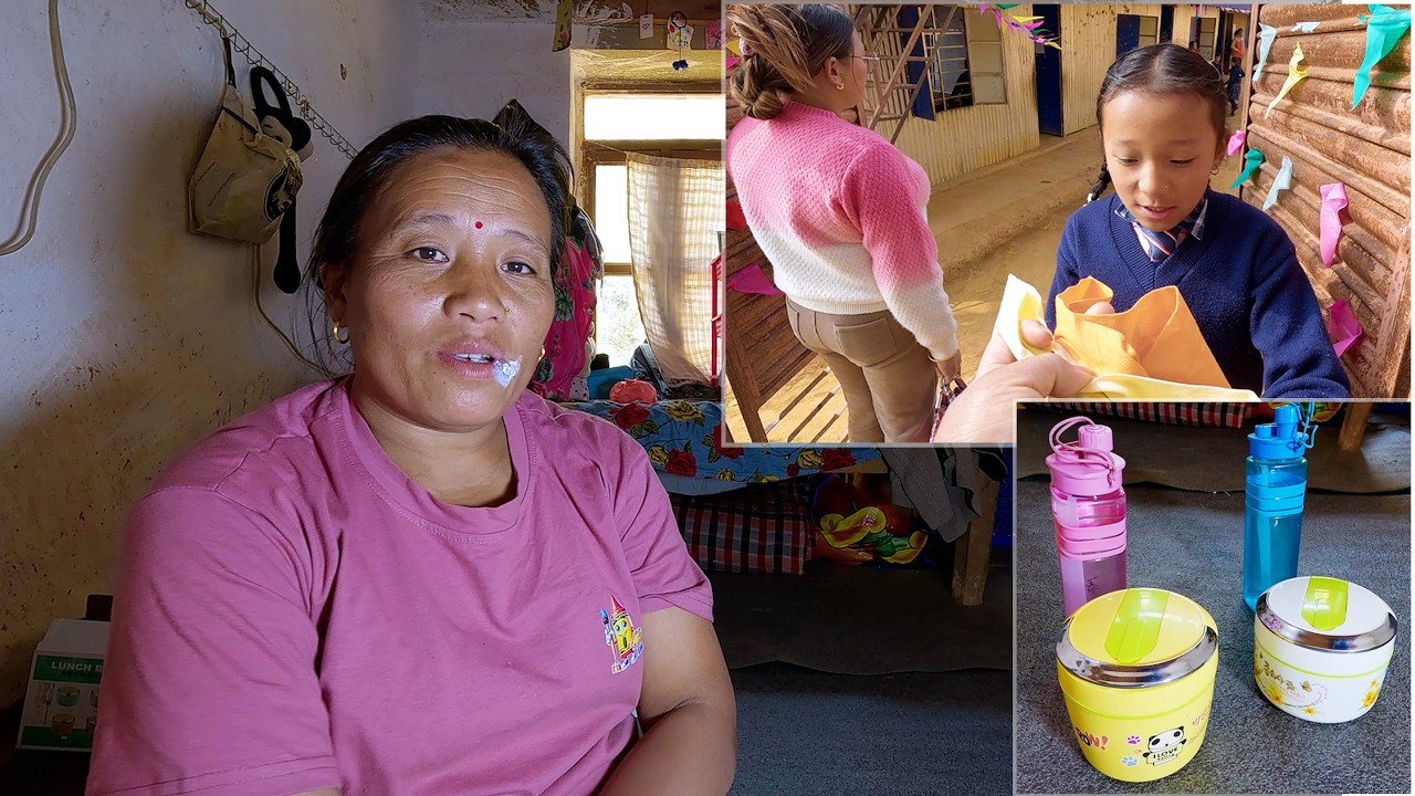 Сармила приносит детям обед || Мать из деревни посвящает все свое время школьникам
