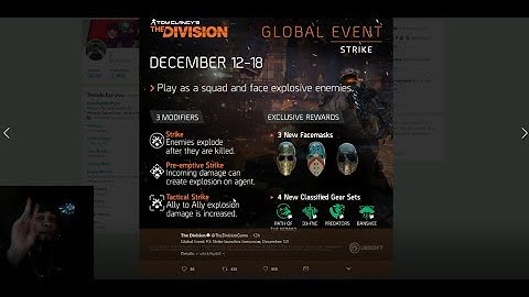 Global Event STRIKE IMPORTANT INFO - The Division 1.8