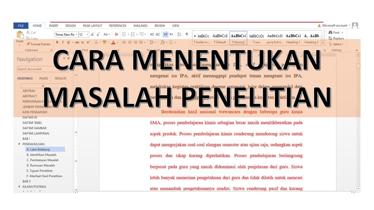 CARA MEMBUAT MASALAH PENELITIAN SKRIPSI 