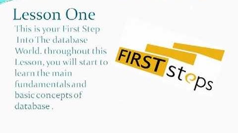 Lesson One Database Fundamentals