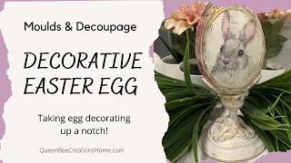 Decorative Easter Egg with Decoupage and Moulds and Stand