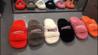New design real sheep shearling fur slides slippers sandals with several colors designer shoes