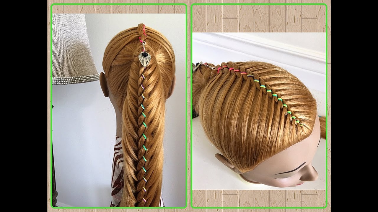 Trenza de 4 cabos con coleta | peinados faciles y bonitos con trenza -Little Princess Hairstyle
