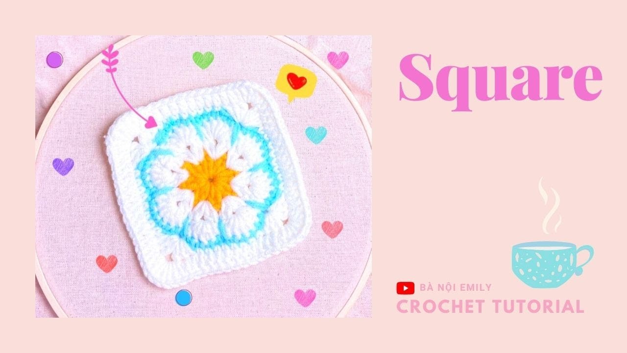 Hướng dẫn móc hình vuông/ móc hoạ tiết/ ứng dụng làm gối, chăn, nệm, túi, ví ...!