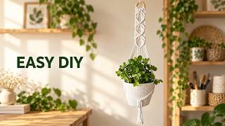 Easy Macrame Plant Hanger with Wooden Ring | Step-by-Step for Beginners 🌿