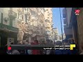 مراسل MBCمصر يكشف تفاصيل إنهيار عقار العطارين بالإسكندرية 
