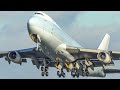 BOEING 747 DEPARTURE with ENGINE CLOSE UP - THREE B747` s departing at Liege Airport (4K)