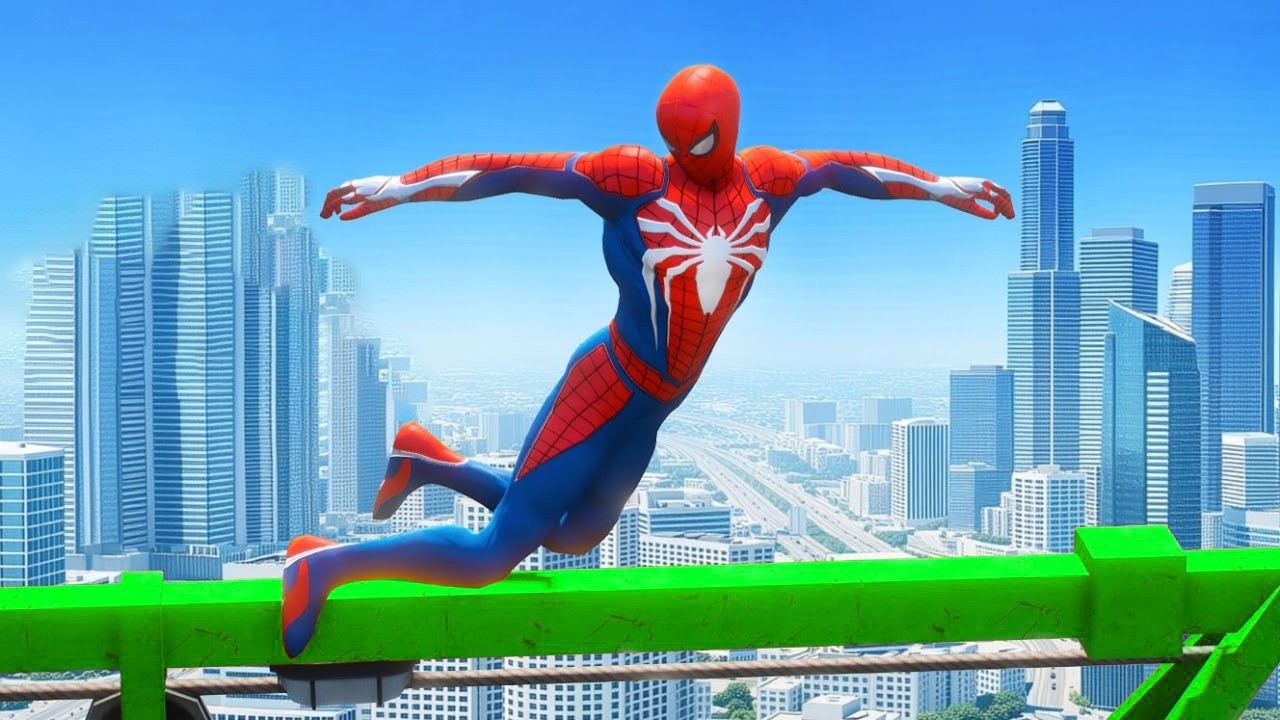 GTA SPIDERMAN FUNNY AND INTERESTING JUMPS & FALLS #14 (GTA 5 Spiderman Falls)