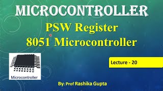 Lecture no: 20  PSW Flag Register in 8051 With Example | Flag Register | PSW In 8051.