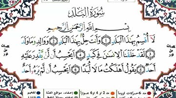 سورة البلد مكررة للحفظ برواية ورش للقارئ ياسين الجزائري