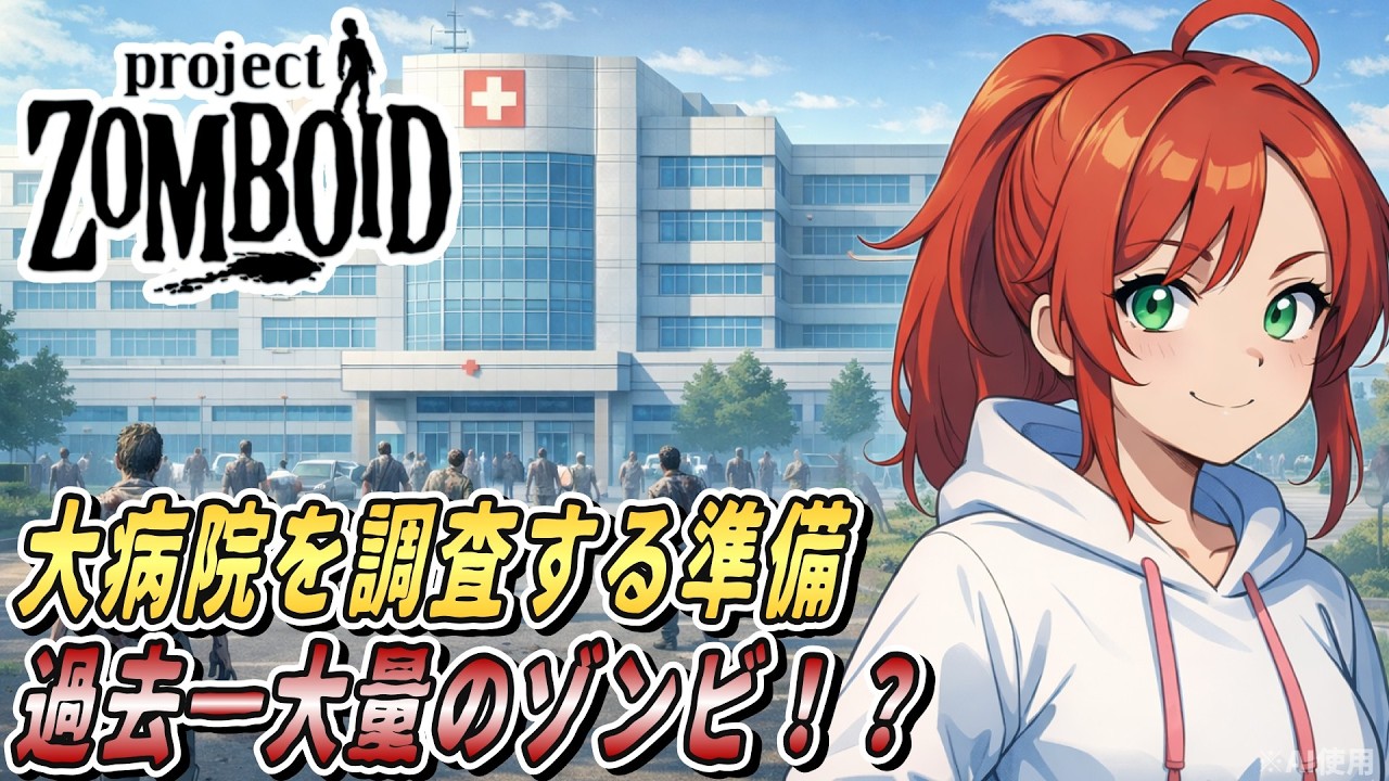 【Project Zomboid】大病院を調査する準備！大量すぎるゾンビで大惨事からの！？【ルイビル編 / Louisville】#35