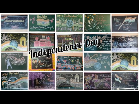Independence Day chalkboard decoration💫 #boarddecoration #craft #diyboard #viral #independenceday 