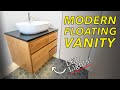 How to Build a FLOATING Bathroom Vanity w/ LED Lights // Woodworking