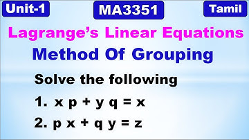 Partial Differential Equations | Lagrange
