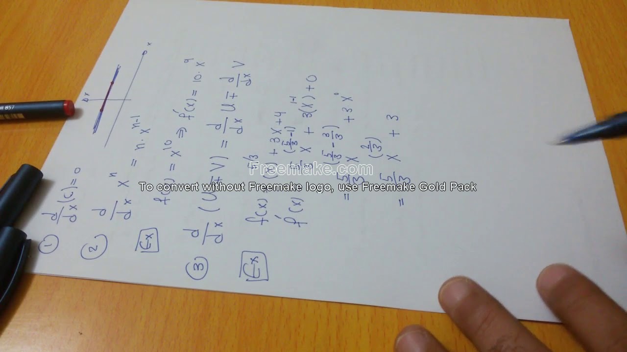 Basic Rules of the Derivative    ألقواعد ألاساسية للمشتقة