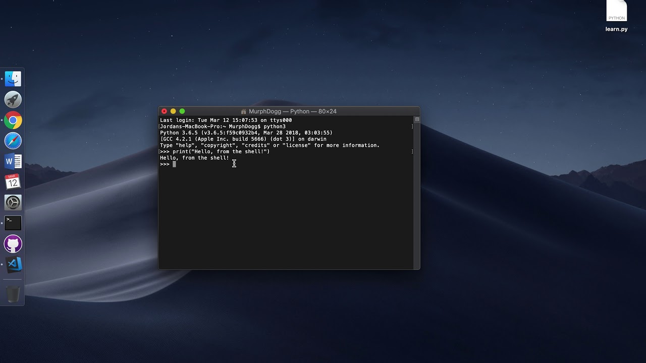 how to run python in mac terminal