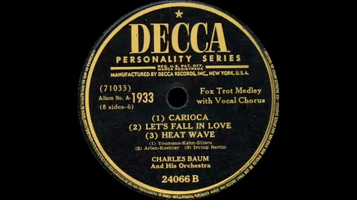 Charles Baum And His Orchestra - Song Hits Of 1933...