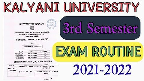3rd semester exam routine 2022 published kalyani university