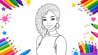 How to Color a Beautiful Black Woman 👩🏿✨ | Stunning Portrait Coloring