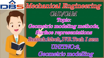 DBS - INTRODUCTION TO GEOMETRIC MODELLING, IV B.Tech-I Sem, Unit:II- GEOMETRIC MODELLING, CAD/CAM
