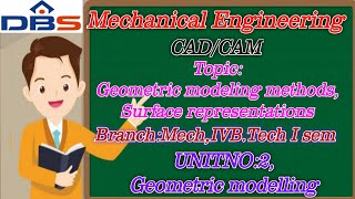 DBS - INTRODUCTION TO GEOMETRIC MODELLING, IV B.Tech-I Sem, Unit:II- GEOMETRIC MODELLING, CAD/CAM